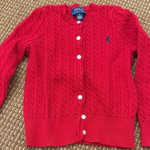 Polo by Ralph Lauren Red Cable Knit Kids Blazer